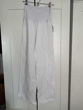 NWT Jolie Linen Pants white fold over waist size medium